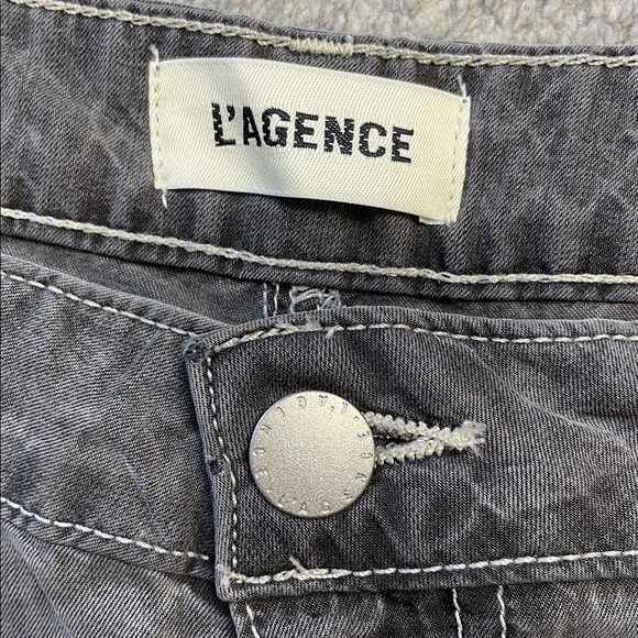 New L’Agence Alicent High Rise Wide Leg Jeans Solace Gray Lightweight Sz 30 - Picture 8 of 14